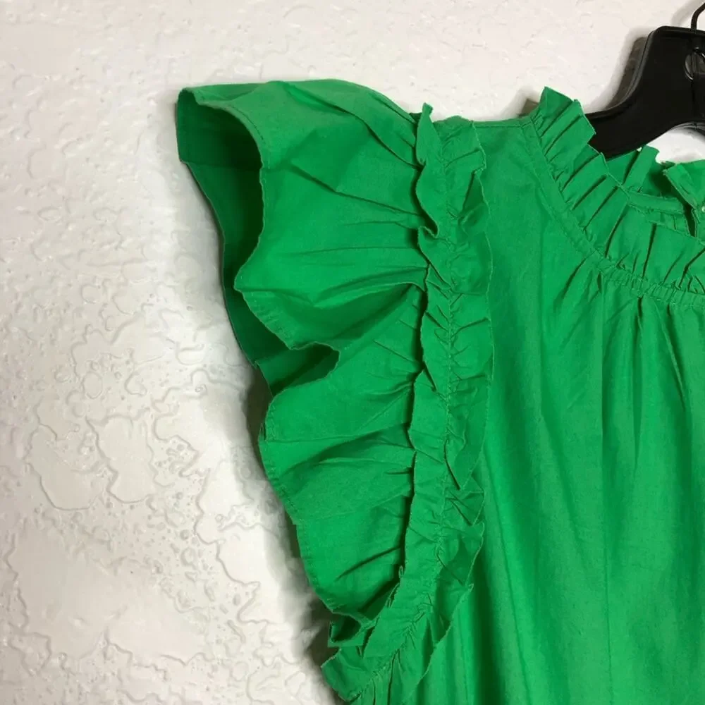 House of Harlow 1960 kelly green ruffle trim dress size Small NWT